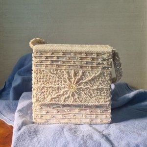 Vintage beaded Evening clutch. Entirely hand beaded, with opaline beads